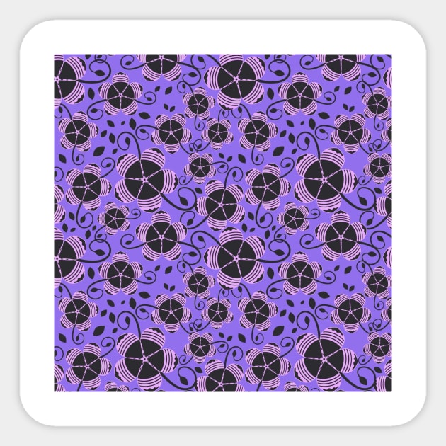 Purple Geometric Floral Pattern Sticker by FloralPatterns